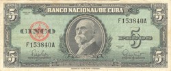 5 pesos pesos 1960 cuba
