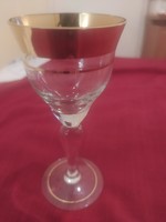 Biedermeier set of 6 glasses edged with a wide 24k gold stripe