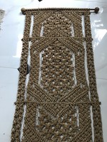 Mid-century macramé wall picture from the Szeged spinning mill, probably designed by an industrial artist