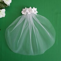New Handmade 1 Layer Floral Snow White Mini Bridal Veil (43.1)