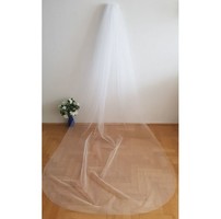 New Handmade 1 Layer Untrimmed Sparkly Snow White 3 Meter Bridal Veil (37.1)