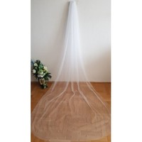 New Handmade 1 Layer Pearl Snow White 2.4 Meter Bridal Veil (83.1)