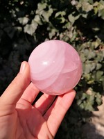 Large rose quartz crystal, mineral sphere