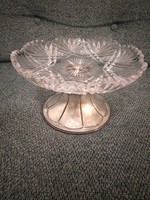 Crystal tray with metal base