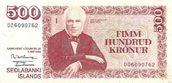 500 Krónur 1986 Iceland rare uncirculated