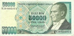 50000 lira 1970 Törökország