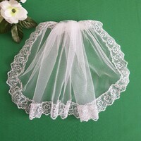 New Handmade 1 Layer Lace Edge Snow White Mini Bridal Veil (46.1)