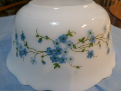 Milk glass bowl from Jena with a face with a flower pattern in a circle