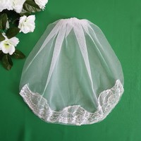 New Handmade 1 Layer Lace Edge Snow White Mini Bridal Veil (47.1)