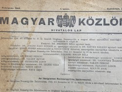 Magyar Közlöny  1945  1.sz.és még 17 db 1945 májusig