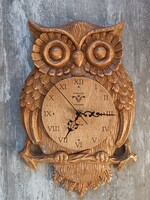 Bird clock owl clock owl clock bird Uhu clock bird gift wooden clock wall clock owl statue den sculpture wood