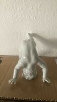 German, white porcelain, boy standing on his head!