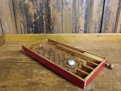 Wooden ball launcher game, from the middle of the 20th century, cleaned and handled, working piece