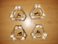 Hunting glass ashtray ashtray set 4 pieces in one
