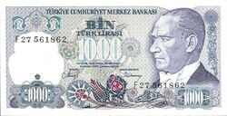 1000 Lira 1970 Turkey 2. Unc