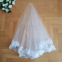 New Lace Edge Combless Snow White Bridal Round Veil Spanish Veil (71.1)