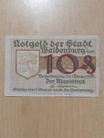 German 10 pfennig 1920 waldenburg notgeld