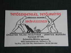 Kártyanaptár, Schmöltz Miklós tetőszigetelés javítás, bádogos, Székesfehérvár, grafikai, 1997,   (5)
