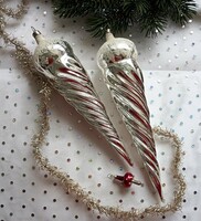 Old Czechoslovak thin glass icicle Christmas tree ornament 22cm piece
