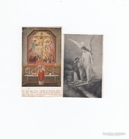 2 religious antique prayer pictures, one of them is a newspaper clipping