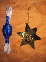 Christmas tree decoration - Gablonzi square with star bells 1.