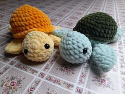 Hand crocheted turtle - yellow