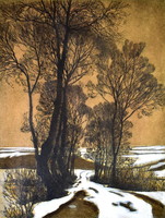 Viktor Olgyai (1870 - 1929) winter landscape