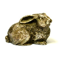 Silver bunny miniature figure