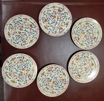 Zsolnay bamboo pattern 6 dessert plates from 1884--