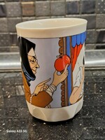 Zsolnay porcelain children's glass mug snow white scene