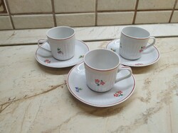 Hollóházi porcelán kávés pohár+tányér 3 db eladó!Porcelán kávéskészlet pótlásra