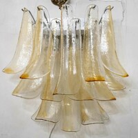 Murano glass decorative wall arm in a pair - with an amber shade