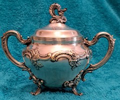 Antique Art Nouveau silver-plated sugar bowl, bonbonier (m4422)