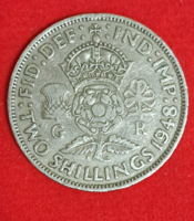 1948. 2 Shilling Anglia, VI. György (930)