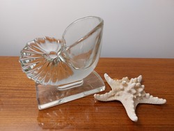 Régi üveg art deco kagylóváza Martinsville Seashell díszváza