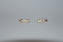 Silver earrings with a small stone