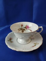 Vintage style flower patterned tea cup + base