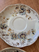 Zsolnay mocha placemat plate with cornflower pattern