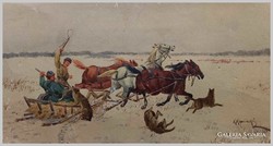 Kajetan Kosinski (1847 - 1935): Farkasvadászat