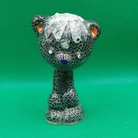 Ingyenes szállítással-Ritka gyűjtői Iparművészeti kerámia Kertész Klára Mozgófejű Maci figura