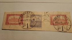 1922 Debrecen bélyegzéssel 3-as lyukasztással. koronás címer !