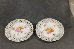 Pair of Hüttl tivadar openwork decorative plates 265