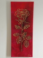 Red rose in gold