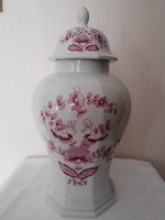 Lichte porcelán, nagyméretű fedeles váza