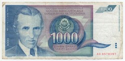 Yugoslavia 1000 Yugoslav dinars, 1991