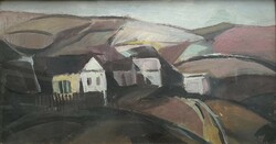 László Papp (Miskolc, 1922- 2020) - village c. Gallery painting