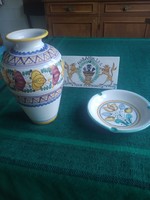 Ceramic vase, ashtray, plaque for sale