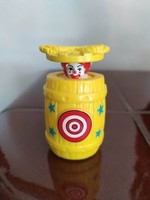 Retro mcdonalds plastic clown in a barrel, 1995