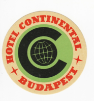 Hotel Continental Budapest - bőrönd címke