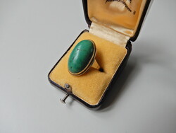 14K gold ring with a real turquoise stone